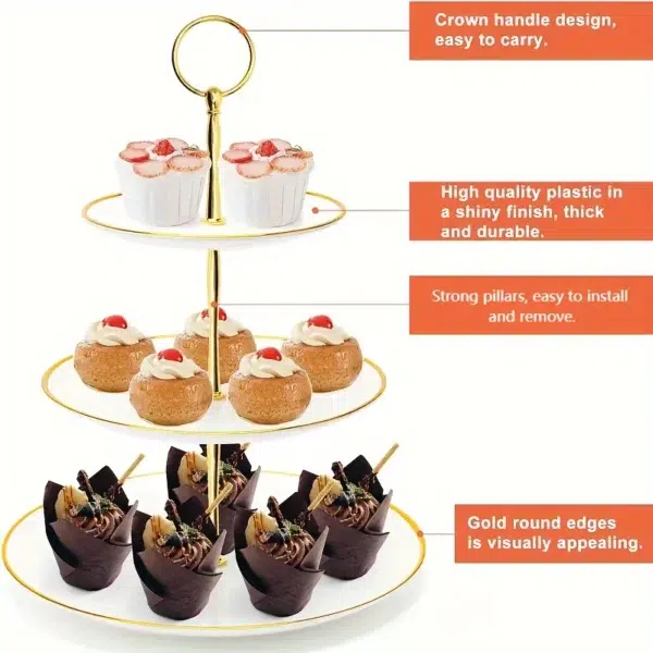 Modern Minimalist 3-layer Cupcake Rack - Image 2