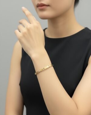 1 Pc Artificial Gold Color Classic Bar Bracelet