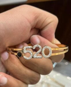 1 Pc Number Design “520” Charm Open Bangle
