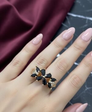 1 Pc Flower Design Artificial Ring for Women