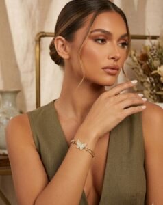 Butterfly Charm Bracelet with Sparkling Stones