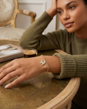 Minimalist Butterfly Charm Bracelet