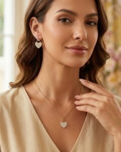 Necklace & Matching Heart Earrings Set