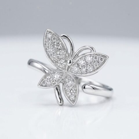 Elegant Butterfly Sparkle Ring