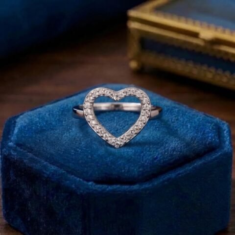 Elegant Heart Crystal Statement Ring