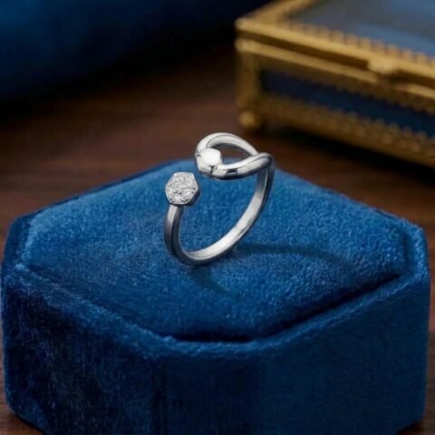 Elegant Open Circle Crystal Rin