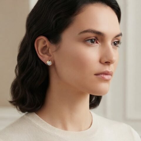 Elegant Round Crystal Stud Earrings