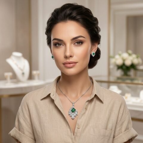 Elegant Artificial Jewellery Set – Necklace & Earrings