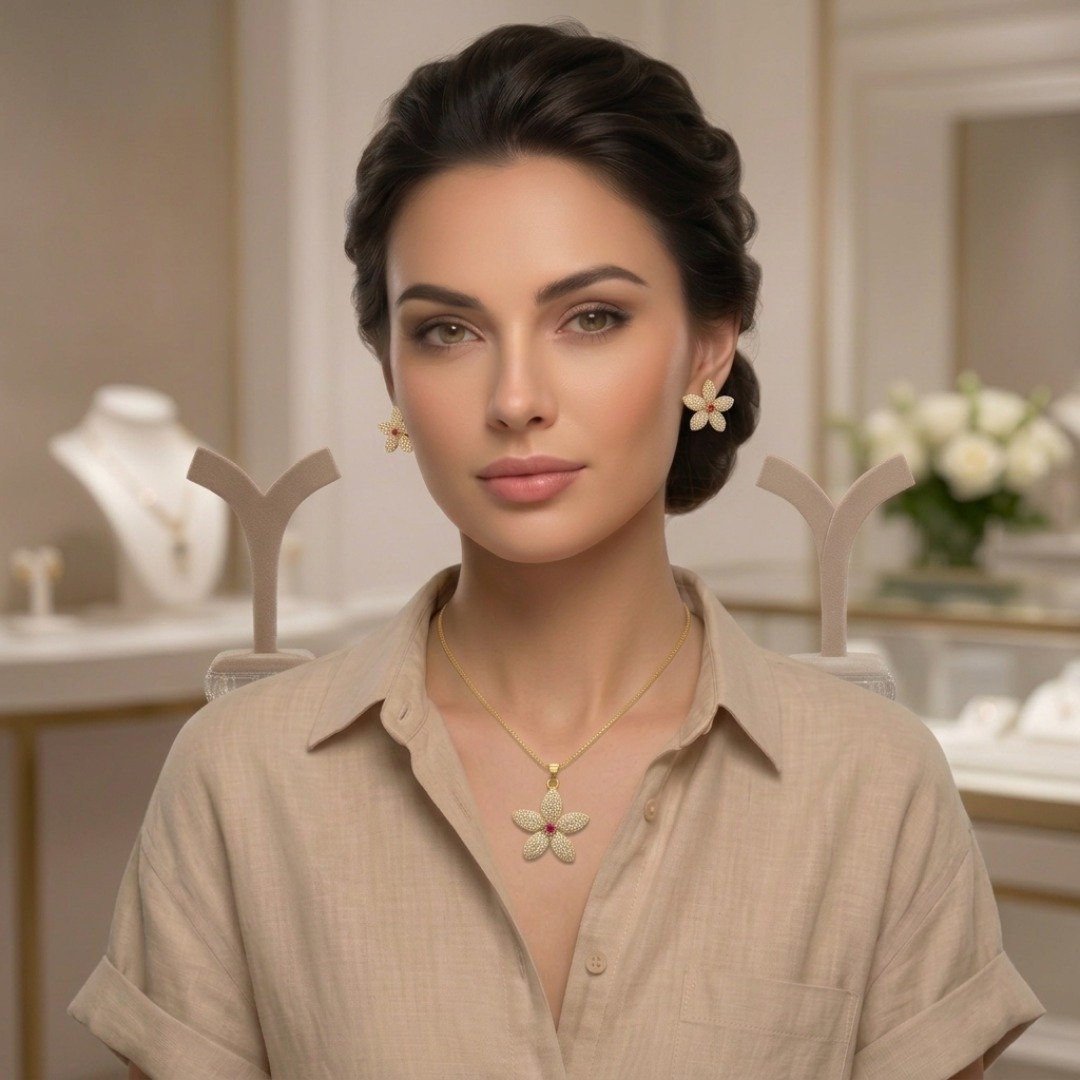Floral Elegance Necklace & Earring Se