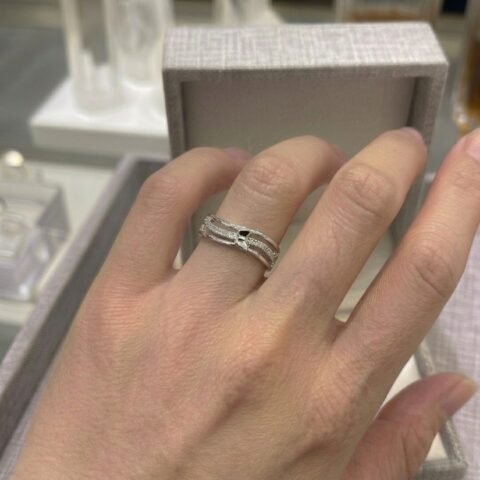 Elegant Double-Line Crystal Ring