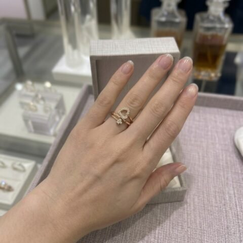 Elegant Rose-Gold Heart Double Band Ring