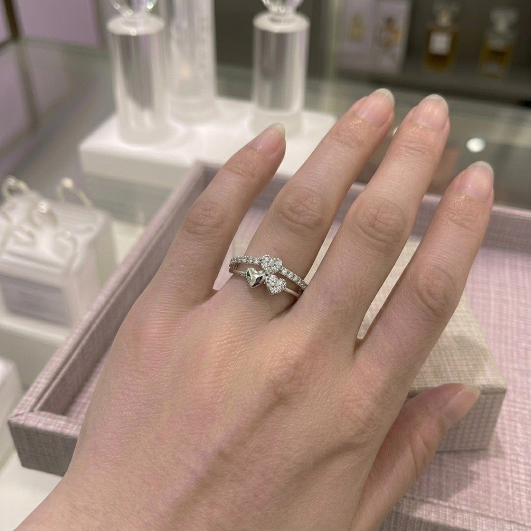 Elegant Double Heart Crystal Ring